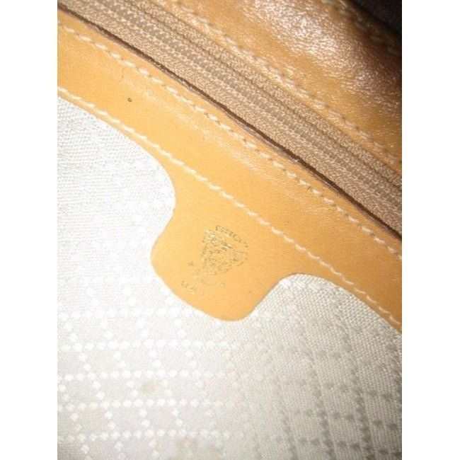 Gucci   Hobo Shades Of Brown Leather Coated Canvas Cross Body Bag
