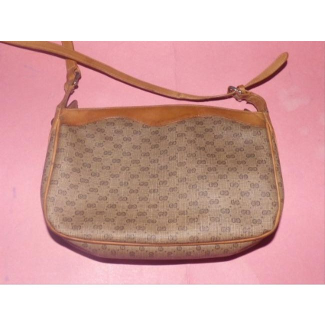 Gucci   Small G Logo Print Coated Canvas And Leather In Shades Of Brown