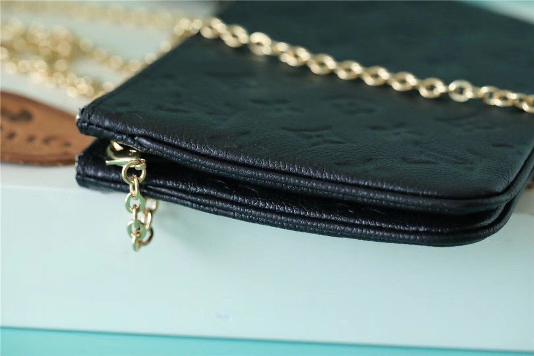 Top Quality Double Zip Pochette Monogram Empreinte Black For Women,  Shoulder and Crossbody Bags 7.9in/20cm Top Quality M68568