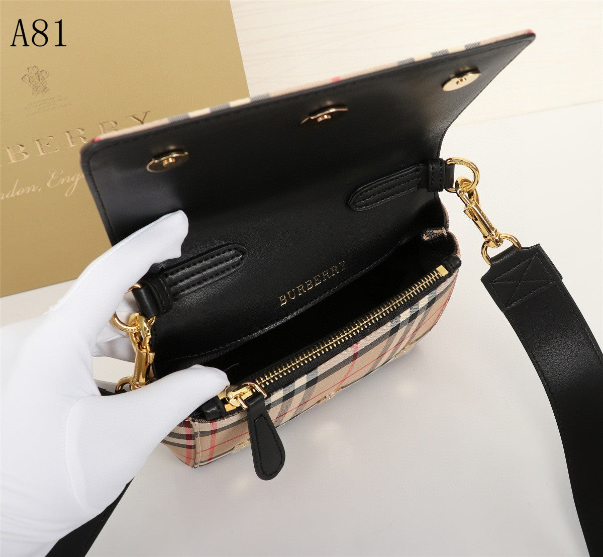 Top Quality  Check And Small Crossbody Bag Archive Beige For Women, Bags 7.1in/18cm 80264541