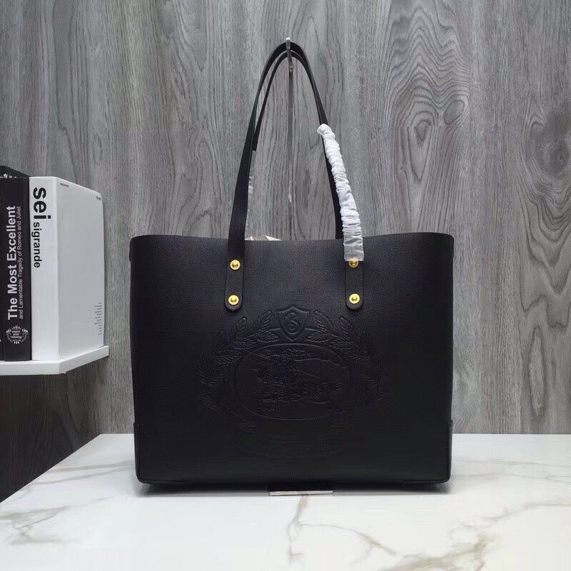 Top Quality Small Embossed Crest Tote Black For Women, Bags 13.8in/35cm