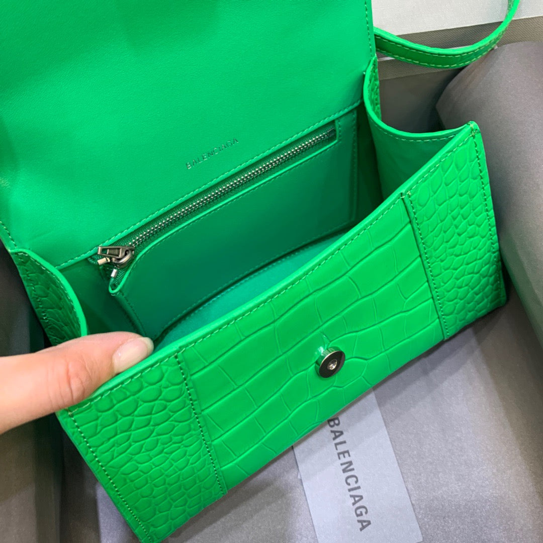 Top Quality Hourglass Small Handbag In Bright Green, For Women,  Bags 9in/23cm