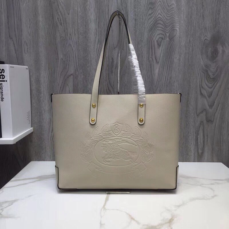 Top Quality Small Embossed Crest Tote White For Women, Bags 13.8in/35cm