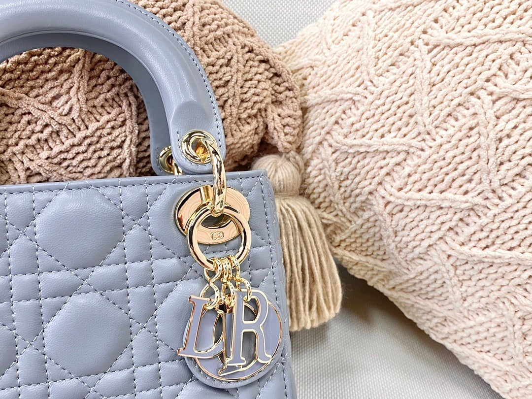 Top Quality Mini Lady Bag Blue For Women 6.5in/17cm CD M0505SLOI