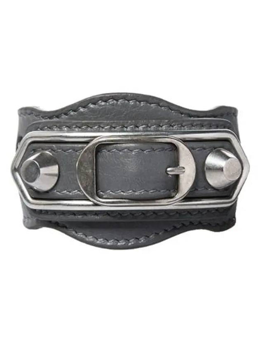 Luxury Balenciaga Trending 2025 Giant Silver Buckle Bracelet Grey