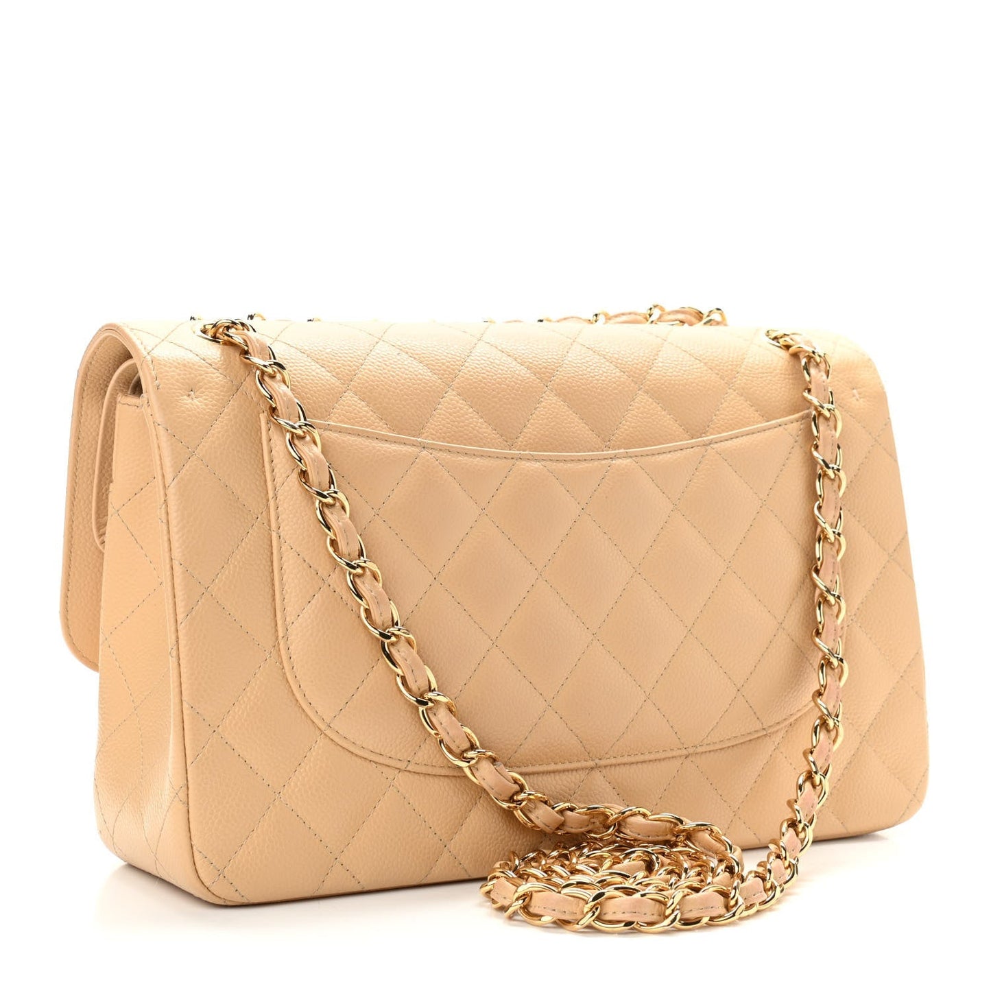 CHANEL JUMBO QUILTED CAVIAR LEATHER DOUBLE FLAP BAG
