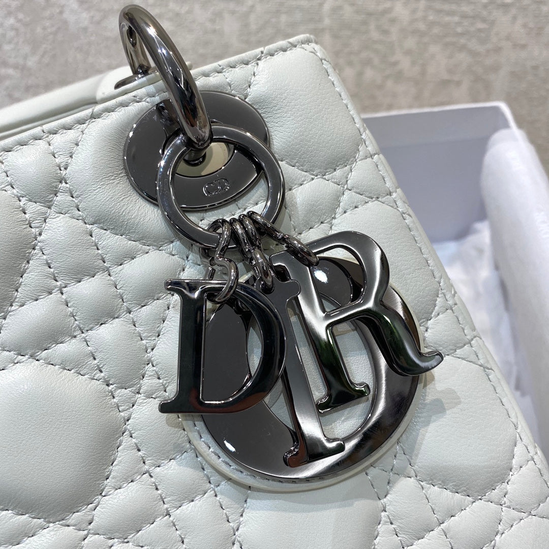 Top Quality Small Lady Bag Silver Hardware, White, For Women Womens Handbags, Crossbody Bags, 20cm CD