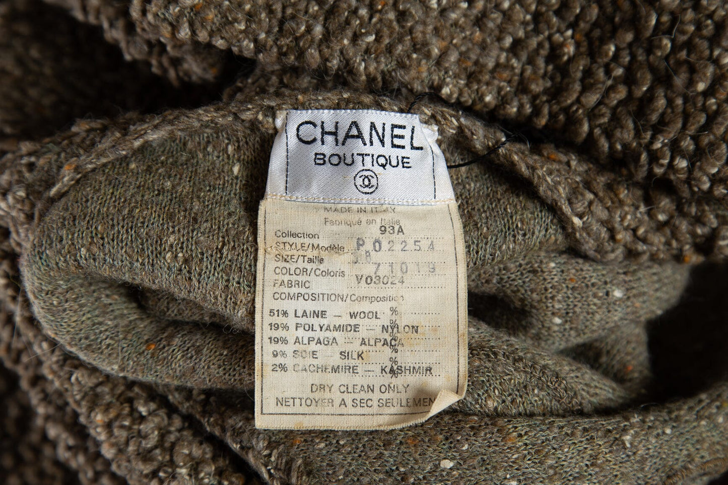 Chanel   1993 Autumn Moss Long Line Sweater Jacket SZ 38