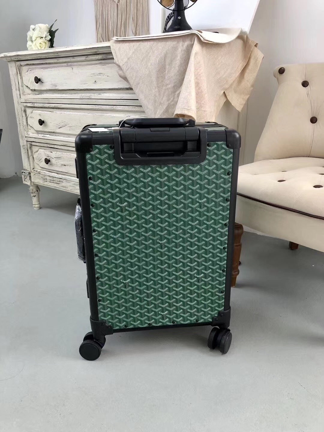 Goyard Rolling Vali Green For Men, LuGucciage 20in/51cm Top Quality