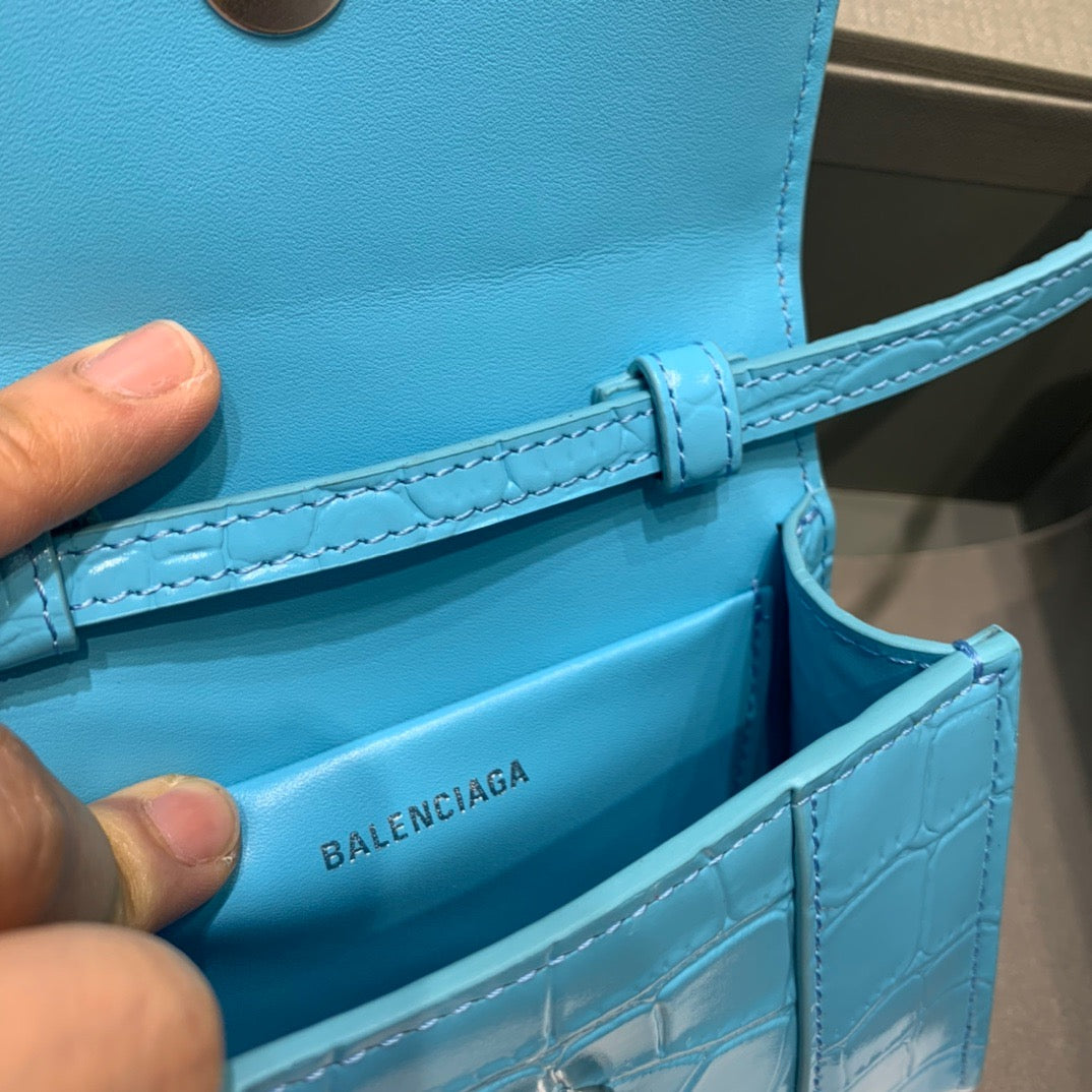 Top Quality Hourglass Mini Handbag In Blue, For Women,  Bags 4.7in/12cm