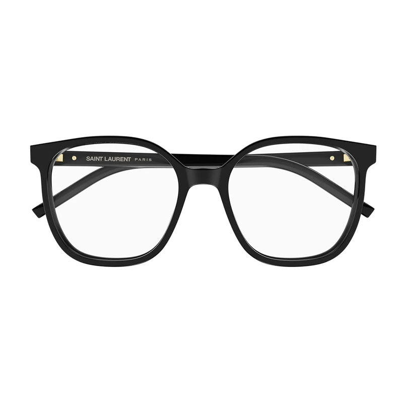 Saint Laurent Eyeglasses Square Full Rim, Shiny Black Frame and Clear Demo Lens Lens SLM155001