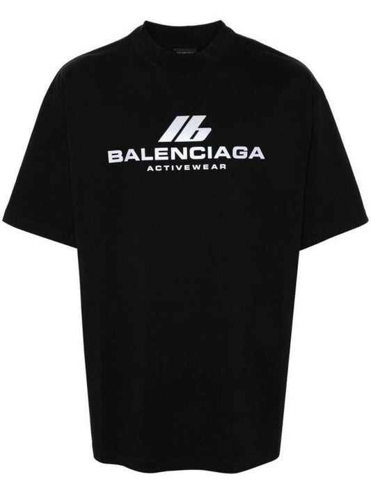Luxury Balenciaga Trending 2025 Activewear Medium Fit Short Sleeve T-Shirt Black