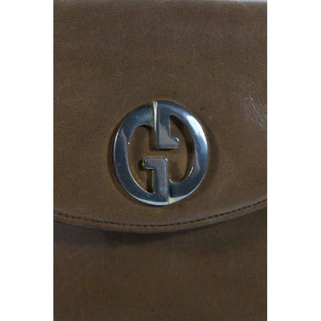 Gucci   Mod Snap Lock Gold GG Camel Leather Bag