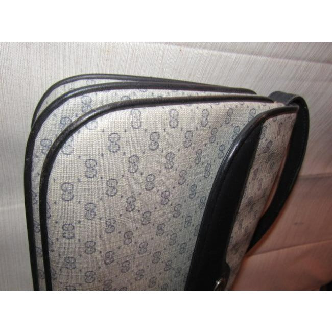 Gucci   Blue Patent Gg Canvas Shoulder Bag