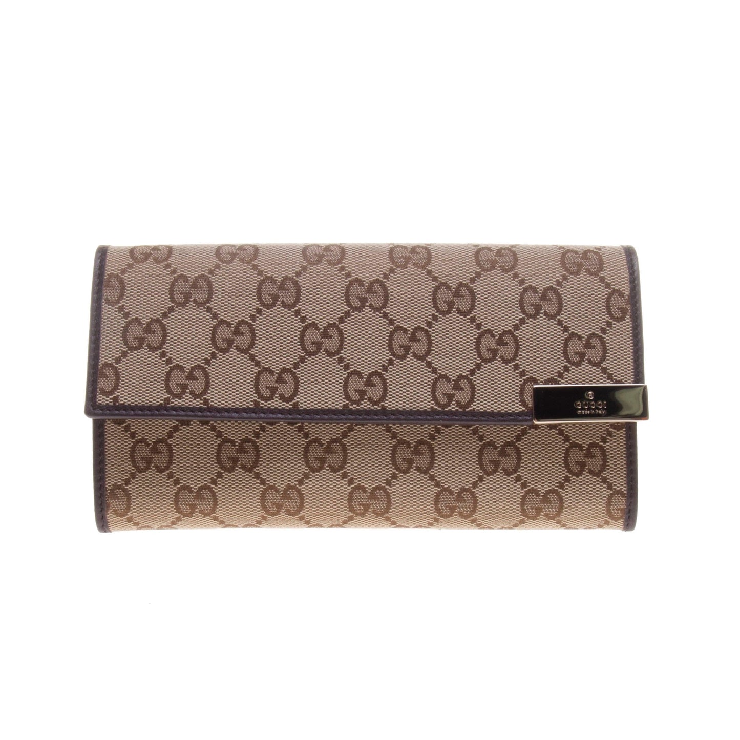Gucci 291099 Beige/Ebony GG Fabric Continental Long Wallet