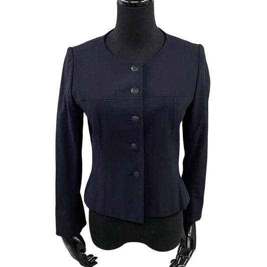 CHANEL No color jacket Wool, Nylon, Spandex, Silk Navy Women 38