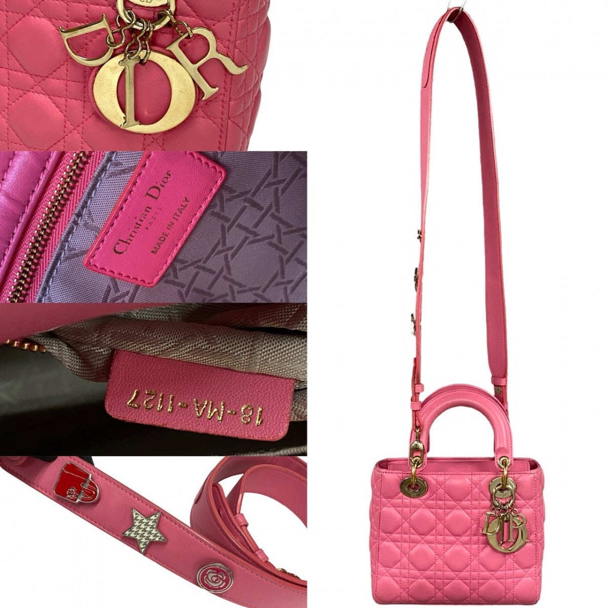 Dior Shoulder Bag lambskin pink My Lady Dior Women