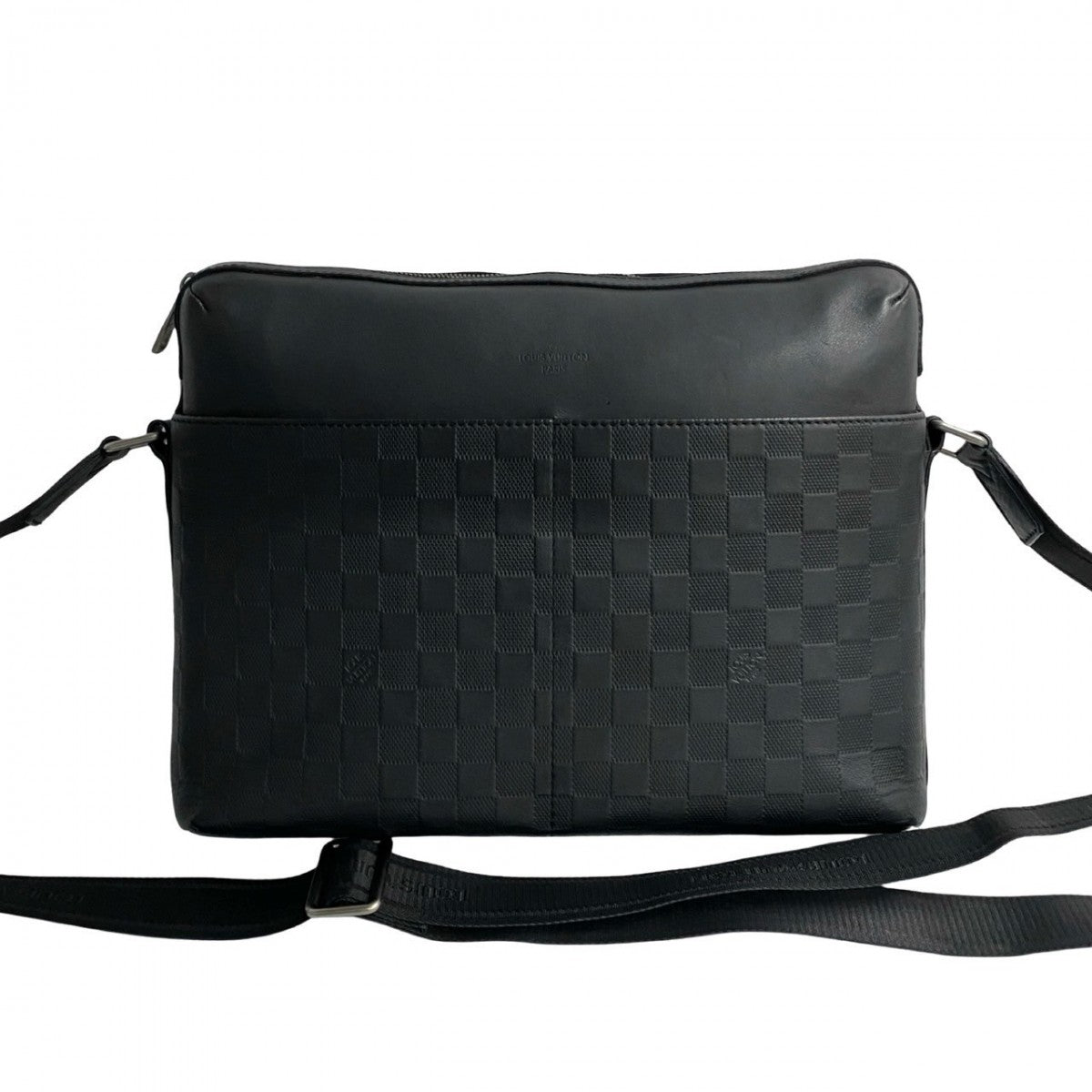 LOUIS VUITTON Shoulder Bag N41201 leather black Damier Anfini Calypso MM mens