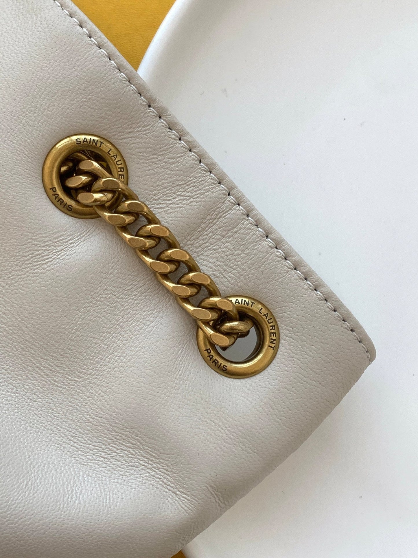 Top Quality Joe Backpack In Monogram With Bronze-Toned Hardware White For Women 11.5in/22cm YSL 6726091EL079207
