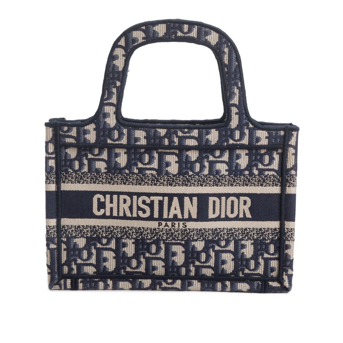 Christian Dior 2021 Blue Canvas Oblique Mini Book Tote
