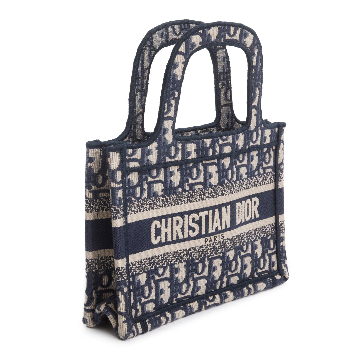 Christian Dior 2021 Blue Canvas Oblique Mini Book Tote