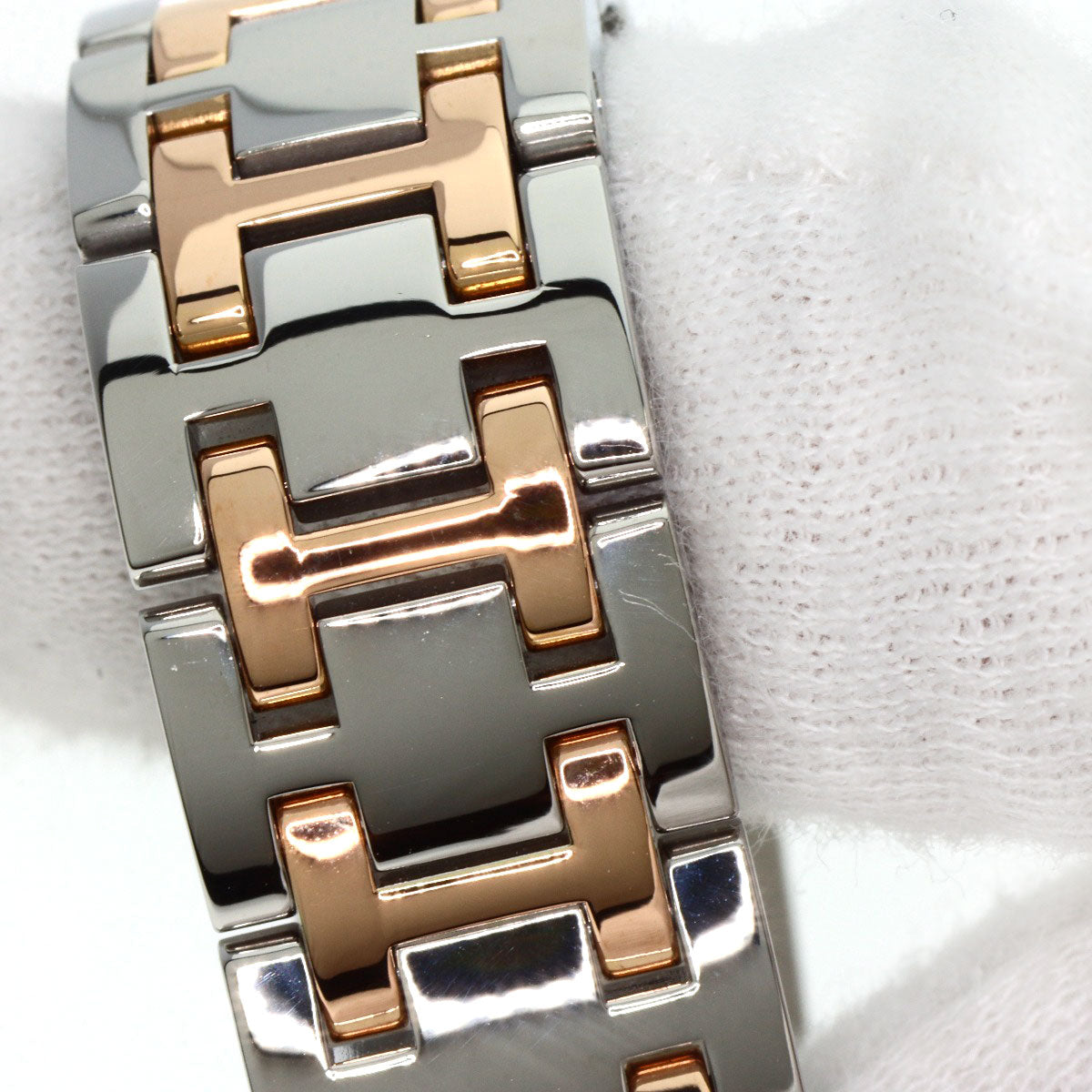 HERMES Watches Quartz CP1.322 Stainless Steel, SSxPGP, Diamond Silver Clipper Classic Nacle Diamond White shell dial Women  d