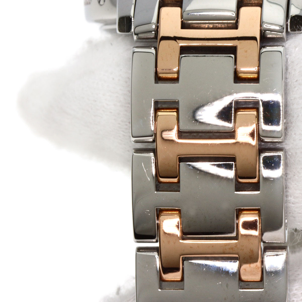 HERMES Watches Quartz CP1.322 Stainless Steel, SSxPGP, Diamond Silver Clipper Classic Nacle Diamond White shell dial Women  d