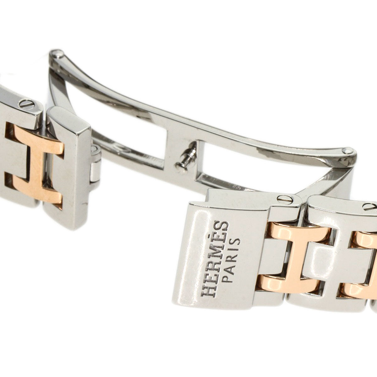 HERMES Watches Quartz CP1.322 Stainless Steel, SSxPGP, Diamond Silver Clipper Classic Nacle Diamond White shell dial Women  d