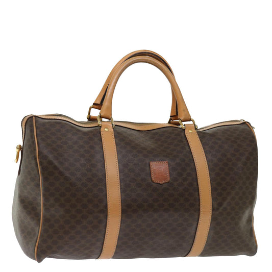 Luxury CELINE Macadam Canvas Boston Bag PVC Brown  70180