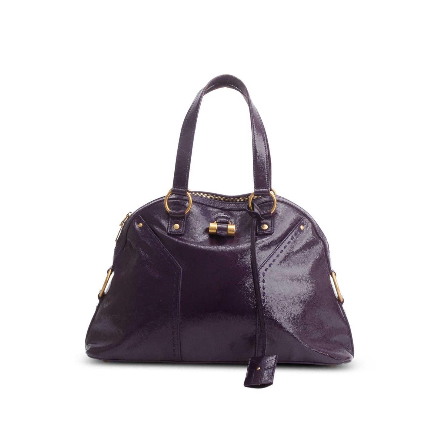 Saint Laurent Purple Patent Leather M  Bag