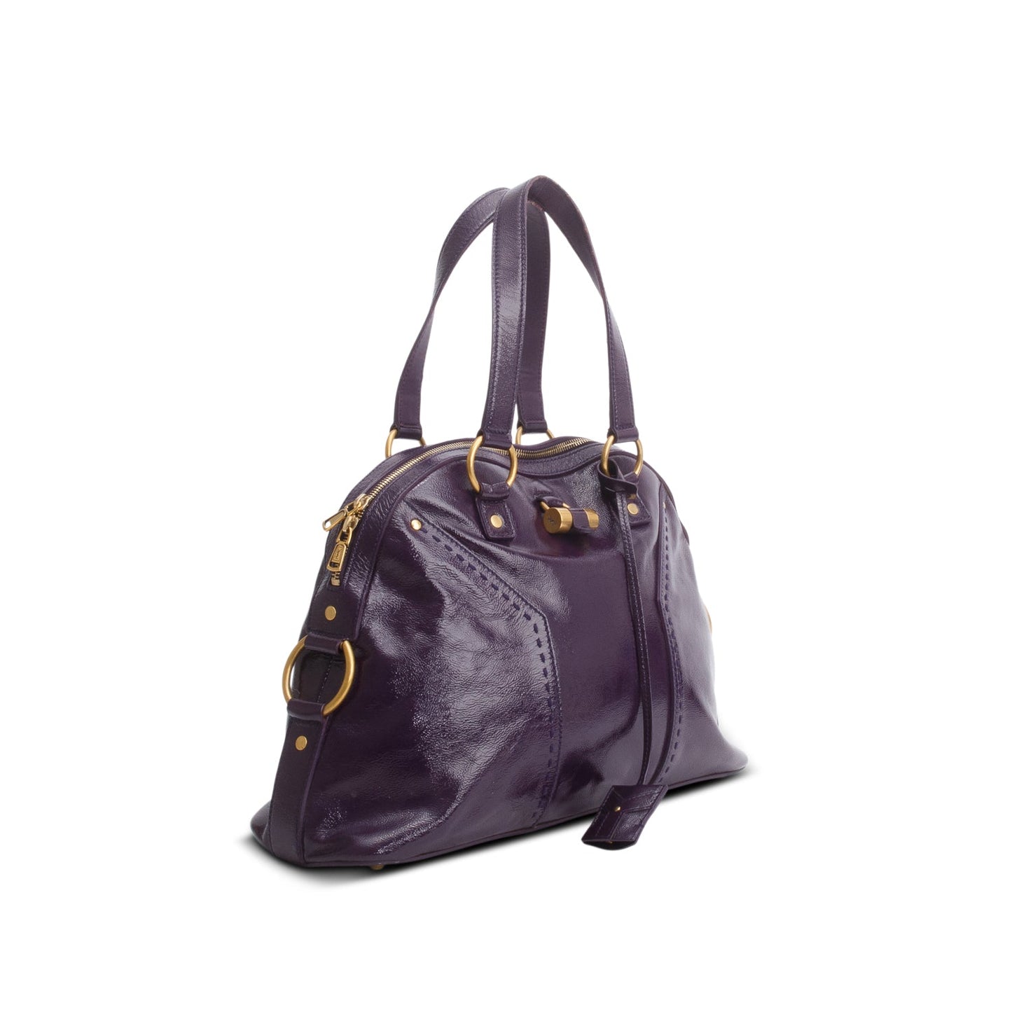 Saint Laurent Purple Patent Leather M  Bag