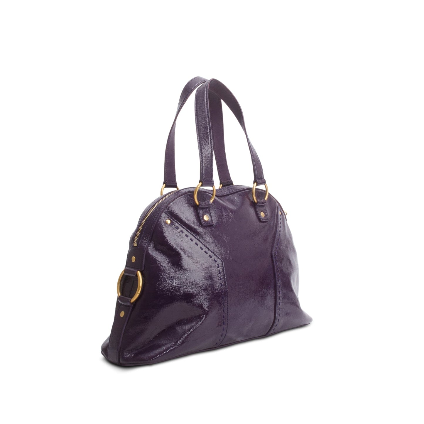 Saint Laurent Purple Patent Leather M  Bag