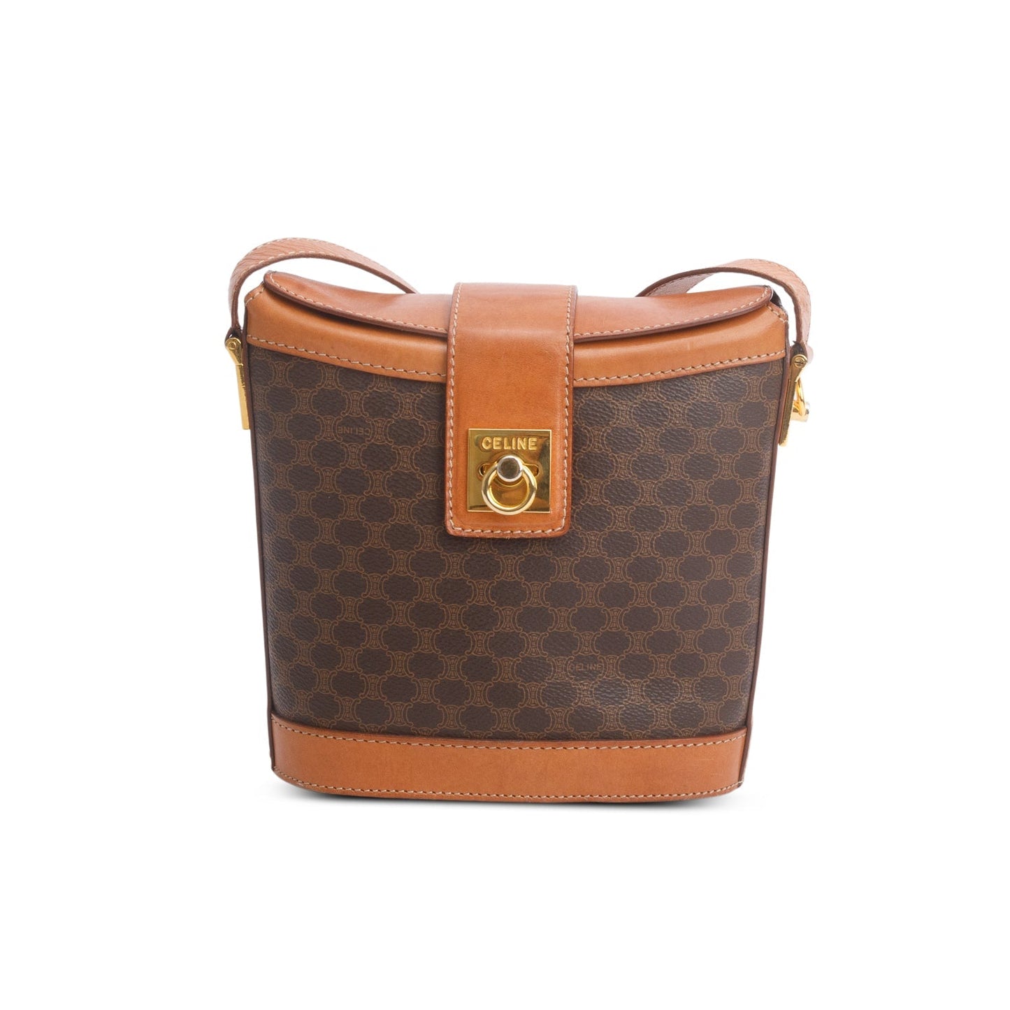 Celine   Brown Triomphe Macadam Crossbody Bag