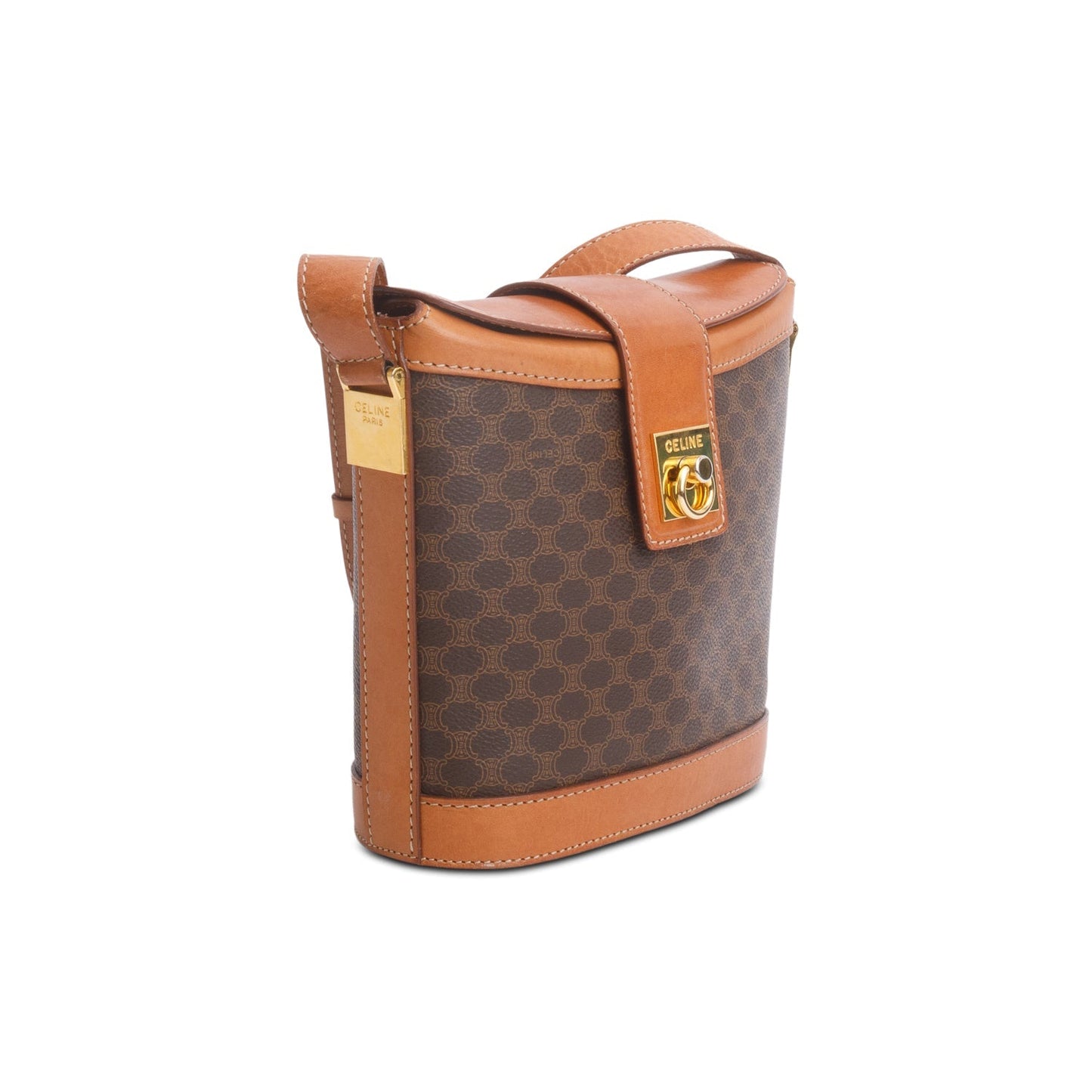 Celine   Brown Triomphe Macadam Crossbody Bag