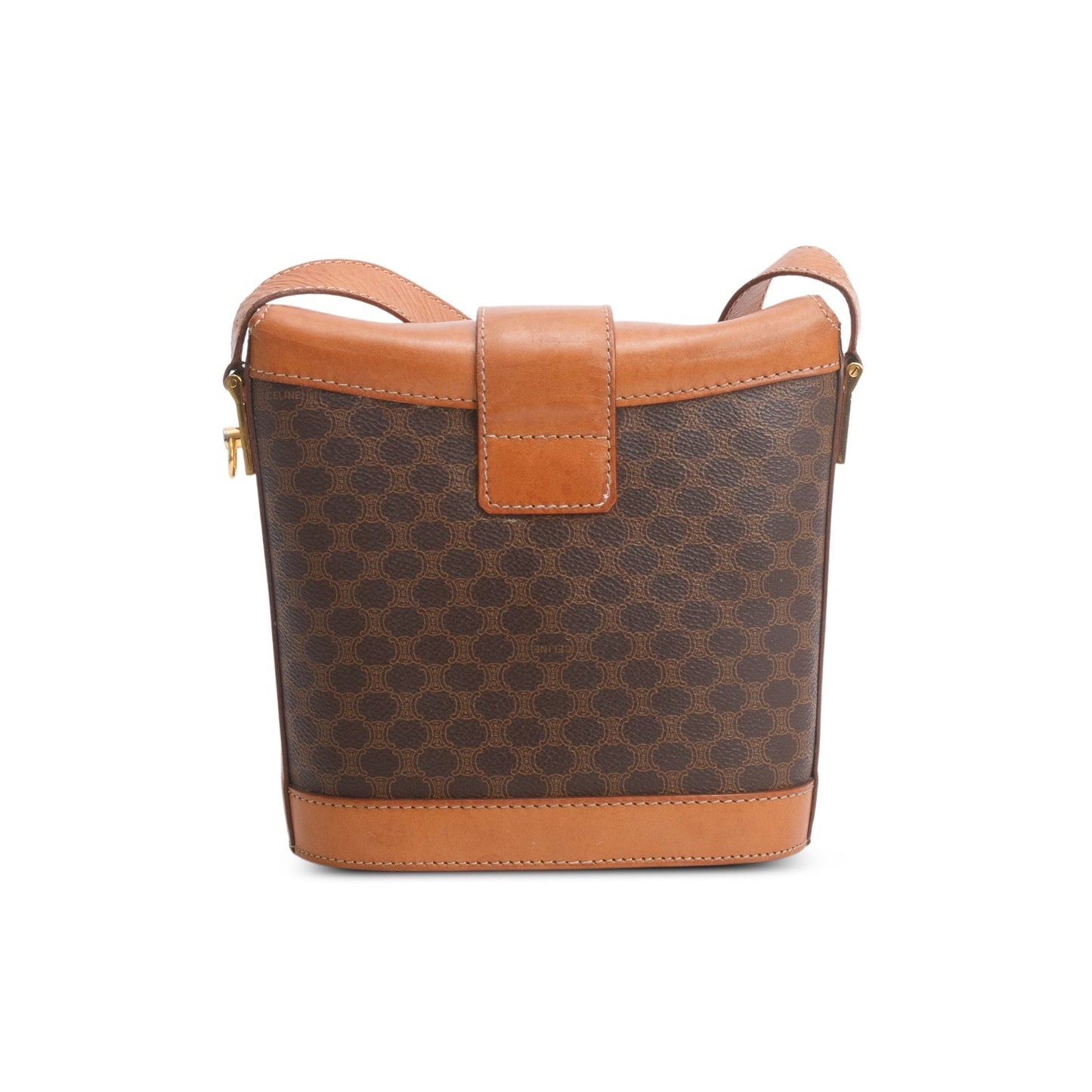 Celine   Brown Triomphe Macadam Crossbody Bag