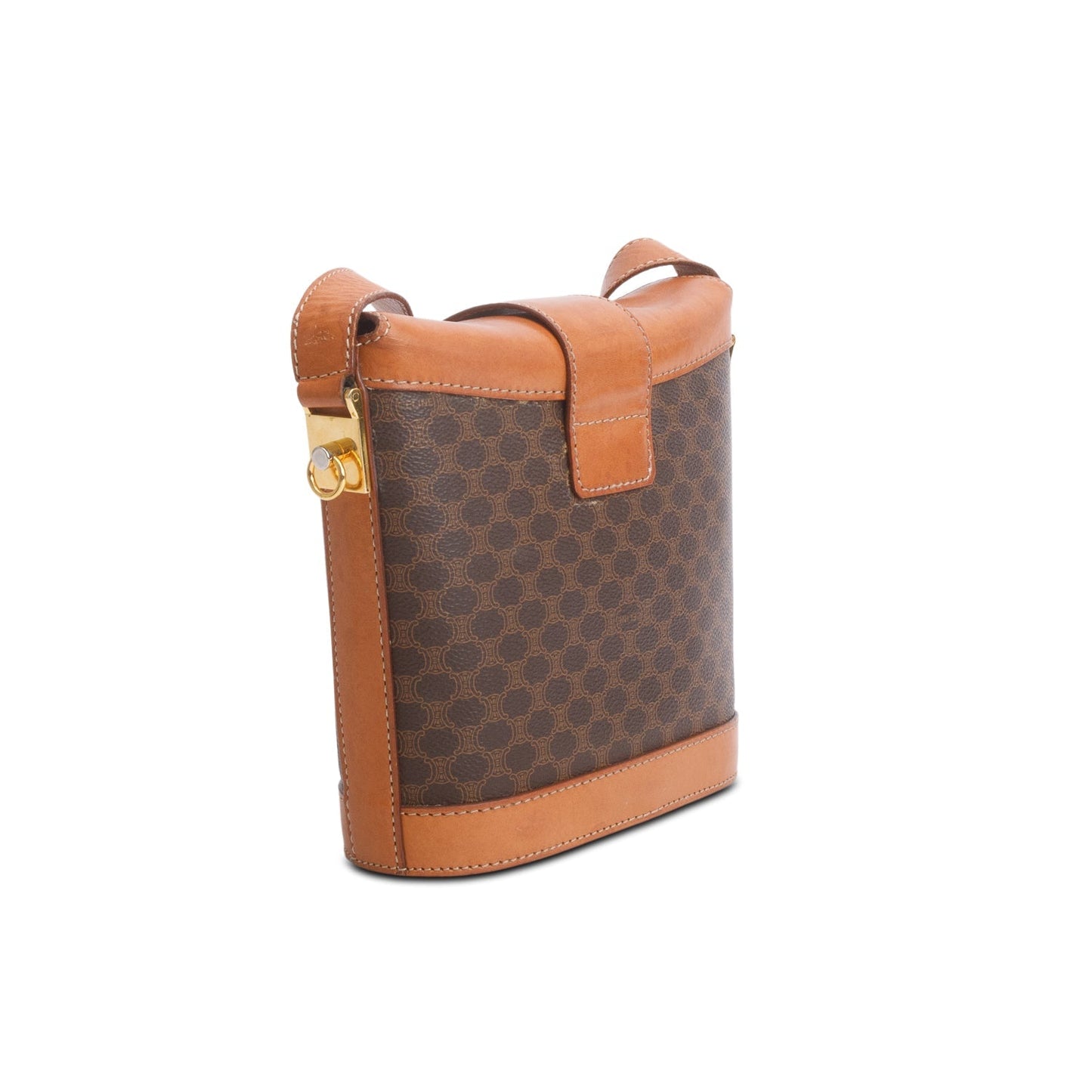 Celine   Brown Triomphe Macadam Crossbody Bag
