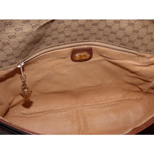 Gucci   Shades Of Brown Small G Logo Print Leather Coated Canvas Cross Body