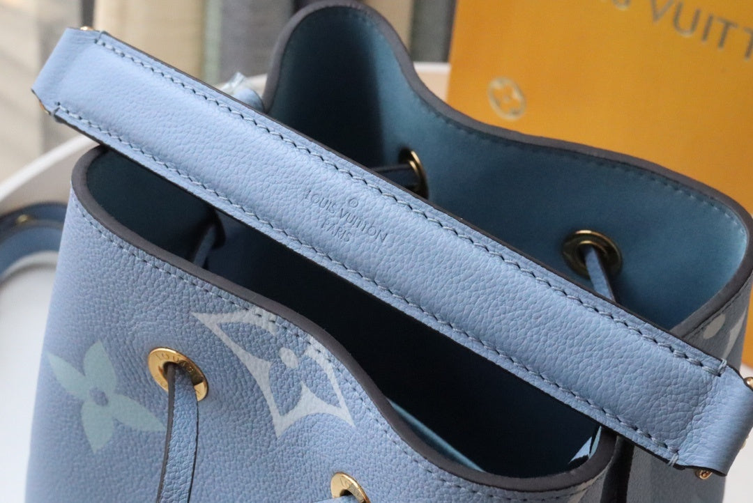Top Quality NeoNoe BB Bucket Bag Monogram Empreinte Blue For Women, Womens Handbags, Shoulder Bags 7.9in/20cm Top Quality M45709