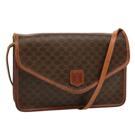 Luxury CELINE Macadam Canvas Shoulder Bag PVC Brown  70324