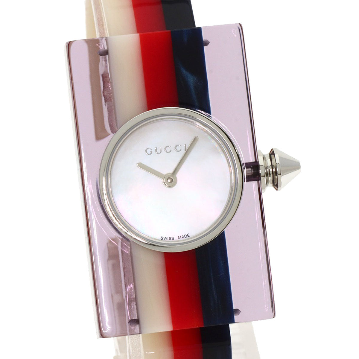 GUCCI Watches Quartz YA143523 Stainless Steel, Acrylic Resin Red   web shell dial Women