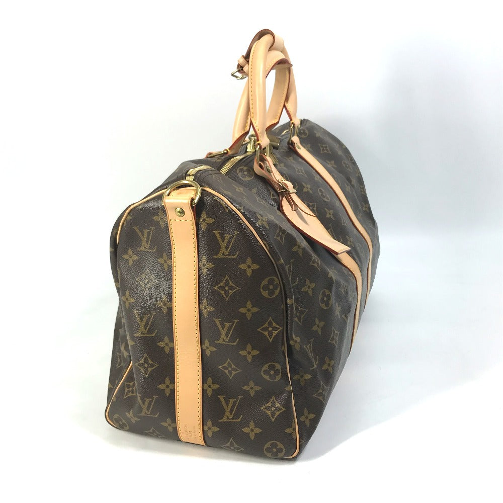 LOUIS VUITTON Boston Duffel bag ?41418 Monogram canvas Brown Travel Bag Shoulder Bag Handbag Keepall bandouliere45