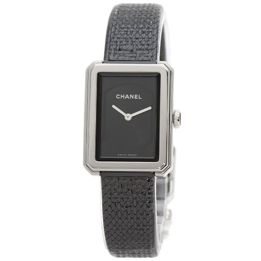 CHANEL Watches Quartz H5317 Stainless Steel Silver boyfriend small model tweed black dial