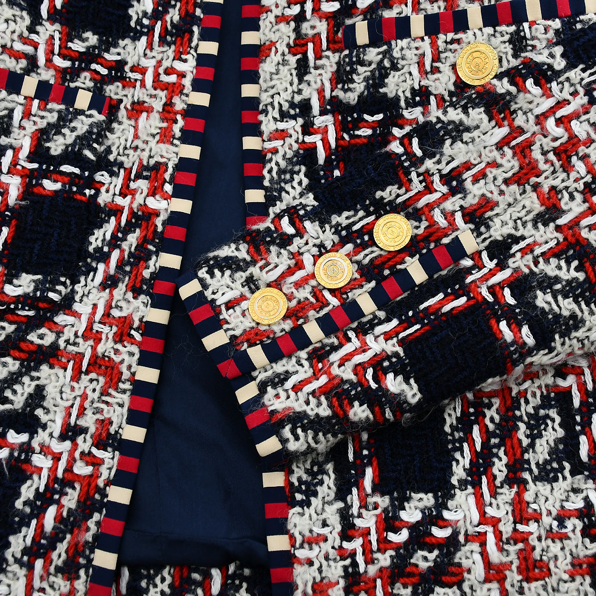 Chanel Collarless Jacket Red #38