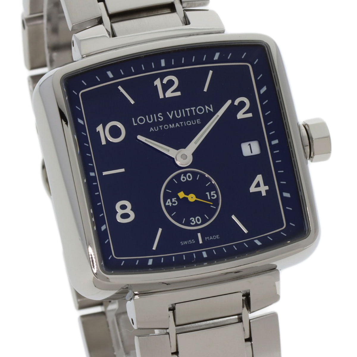 LOUIS VUITTON Watches Mechanical Automatic Q263G Stainless Steel Silver Speedy black dial