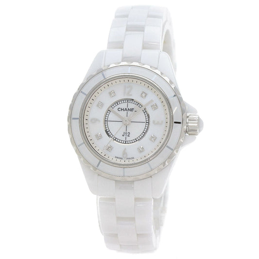 CHANEL Watches Quartz H2570 ceramic white J12 1.1" 8P Diamond White Ceramic White shell dial