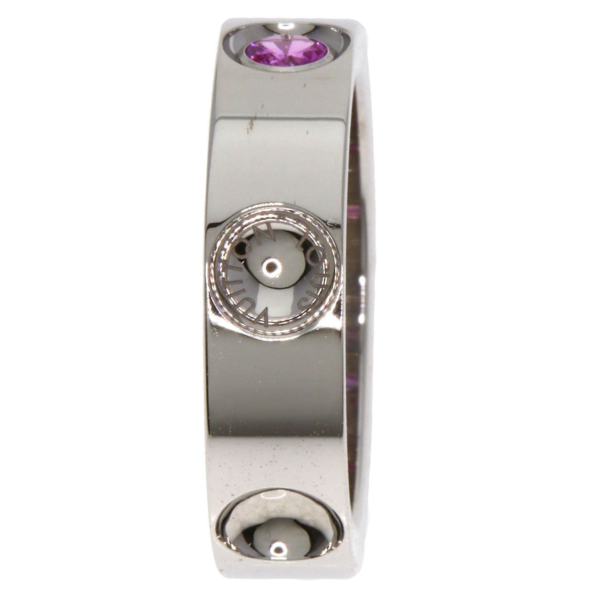 LOUIS VUITTON Ring K18WG Silver Petite Berg 1P Sapphire #49