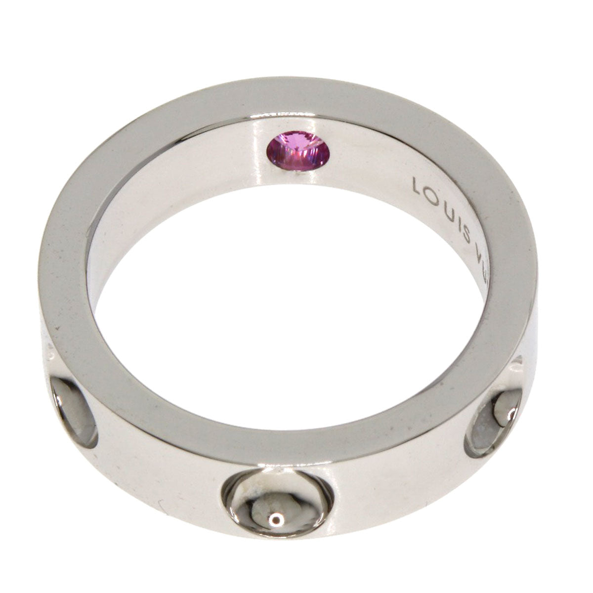 LOUIS VUITTON Ring K18WG Silver Petite Berg 1P Sapphire #49