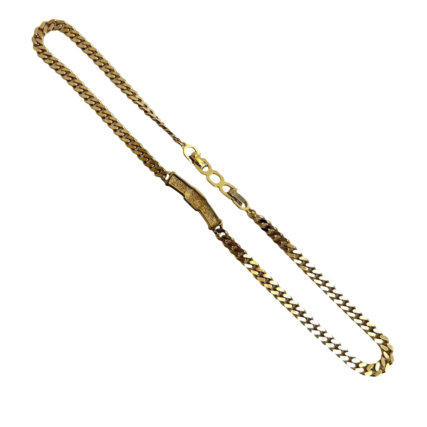 Gold Dior Gold Plated CD Logo Rhinestone Cuban Chain Link Necklace