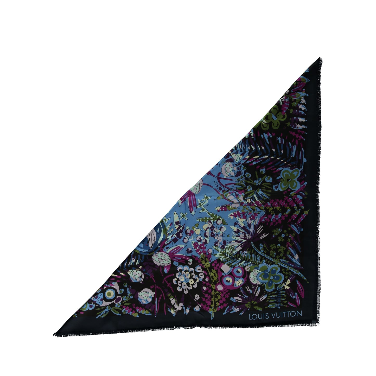 LOUIS VUITTON Louis Vuitton Floral Silk Scarf