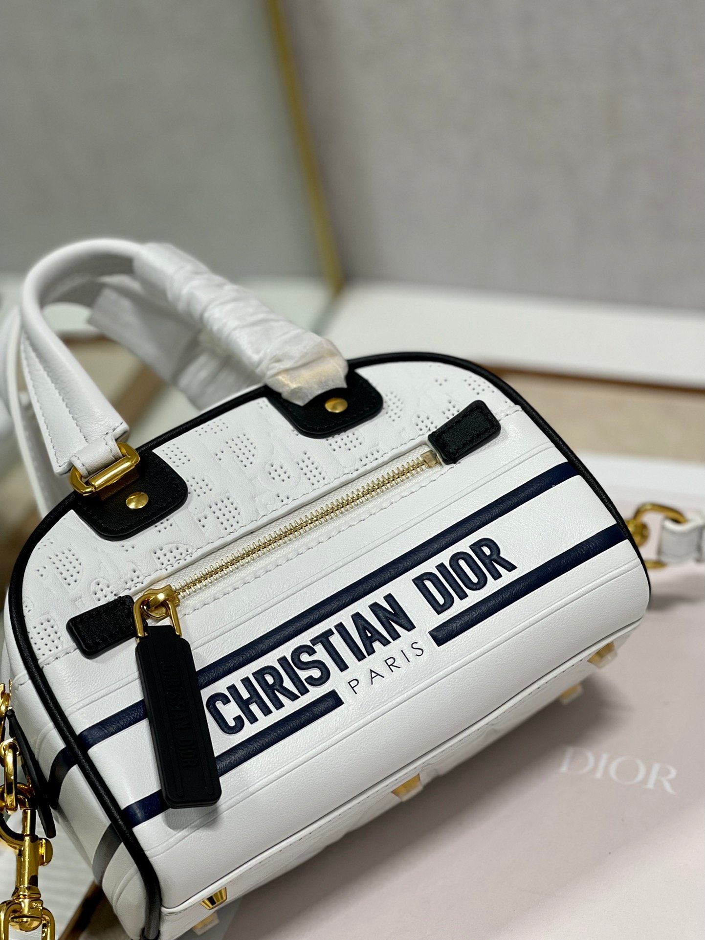 Top Quality Mini Vibe Zip Bowling Bag, White Handbags, Bowling Bags, 17cm CD